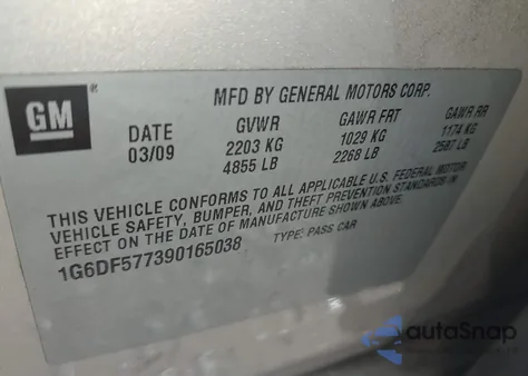 2009 Cadillac Cts Standard from USA, damaged, VIN 1G6DF577390165038